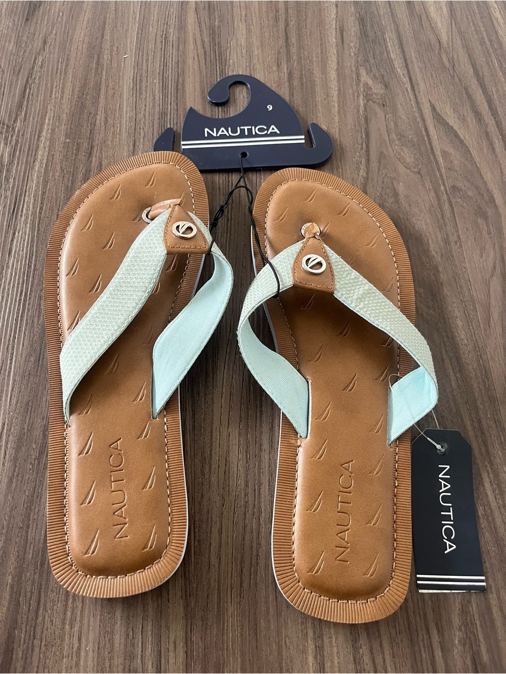 Nautica Sage & Tan Flip Flop is Sandals
